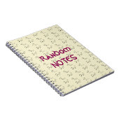 Spiral-Notebook - Random Musical Notes Notizblock (Rechte Seite)