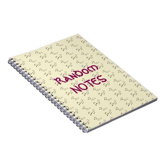 Spiral-Notebook - Random Musical Notes Notizblock (Rechte Seite)