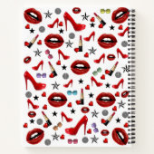 Spiral Notebook Red Lipstick Lips Heels Notizblock (Rückseite)