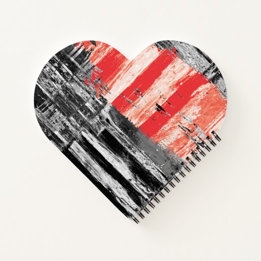 Spiral Notebook – Red Pulse Abstract Design Notizblock (Rückseite)