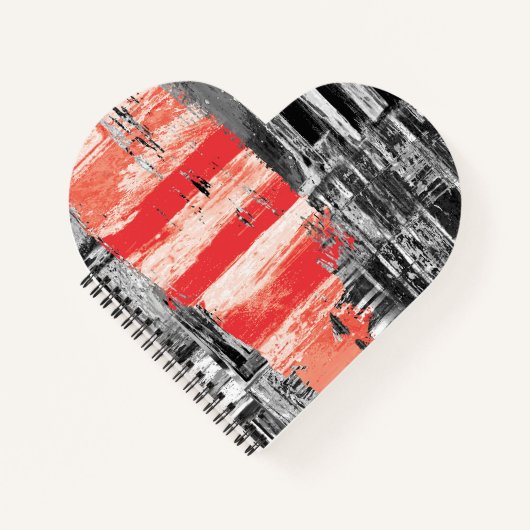 Spiral Notebook – Red Pulse Abstract Design Notizblock (Vorderseite)