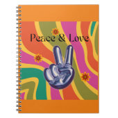 Spiral Notebook Retro Peace & Liebe Notizblock (Vorderseite)