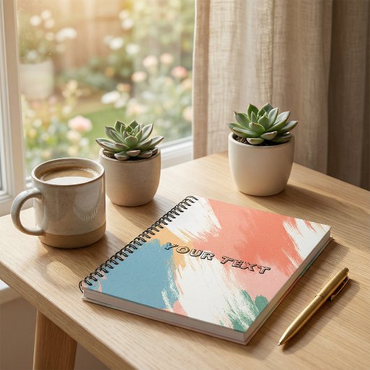 Spiral notebook retro stripe pastel colour notizblock