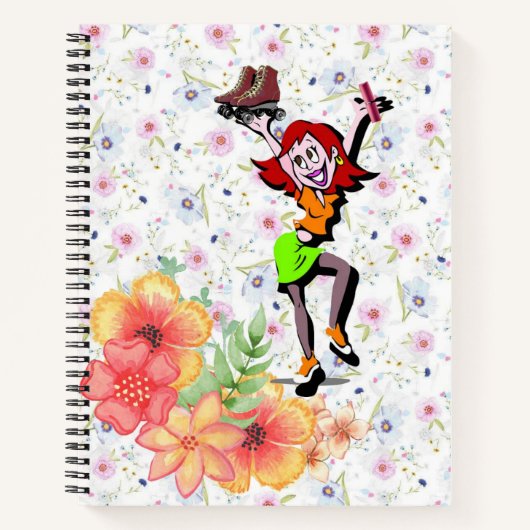 Spiral Notebook Skaten Floral Notizblock (Vorderseite)