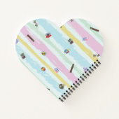 Spiral Notebook – Sports & Stripes Pastel Racing  Notizblock (Rückseite)