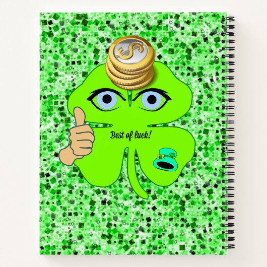 Spiral Notebook St. Patrick's Day Leprechaun Notizblock (Rückseite)