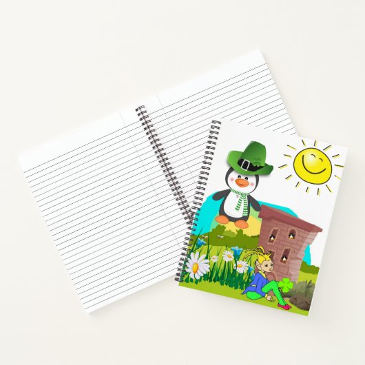 Spiral Notebook St. Patrick's Day Penguin Notizblock (Innenseite)