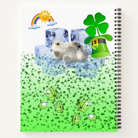 Spiral Notebook St. Patrick's Day Polar Bear Notizblock (Rückseite)