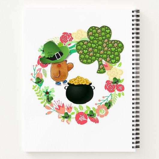 Spiral Notebook St. Patrick's Day Teddy Bear Notizblock (Rückseite)