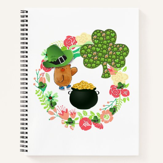 Spiral Notebook St. Patrick's Day Teddy Bear Notizblock (Vorderseite)