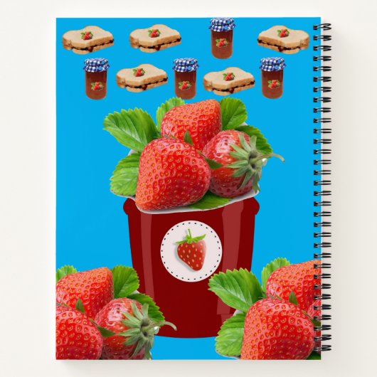 Spiral Notebook Strawberry Jam Peanut Butter Blue Notizblock (Rückseite)