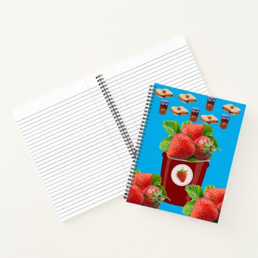 Spiral Notebook Strawberry Jam Peanut Butter Blue Notizblock (Innenseite)