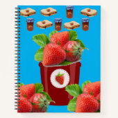 Spiral Notebook Strawberry Jam Peanut Butter Blue Notizblock (Vorderseite)