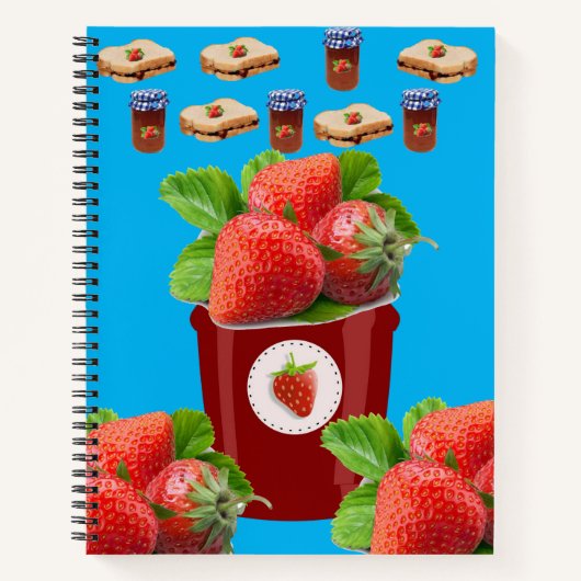 Spiral Notebook Strawberry Jam Peanut Butter Blue Notizblock (Vorderseite)