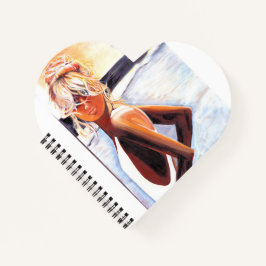 Spiral Notebook SUNSET BEACH GIRL Notizblock