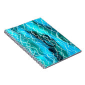 Spiral Notebook, Türkis Blue Abstract Design Notizblock (Rechte Seite)