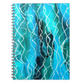 Spiral Notebook, Türkis Blue Abstract Design Notizblock (Vorderseite)