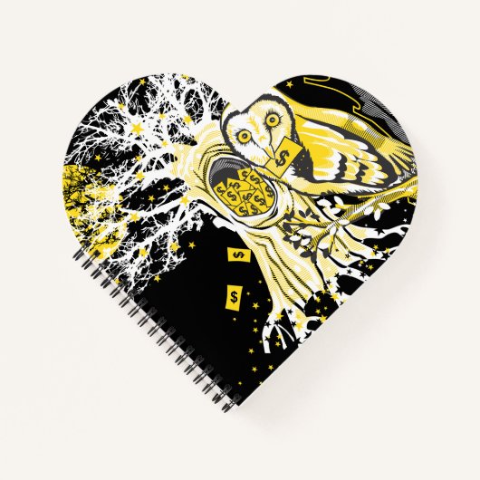 Spiral Notebook – Urban Tree Owl & Wealth Surreal  Notizblock (Vorderseite)