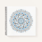 Spiral Notebook w/ Blue Mandala Design Notizblock (Vorderseite)