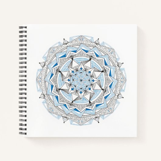 Spiral Notebook w/ Blue Mandala Design Notizblock (Vorderseite)