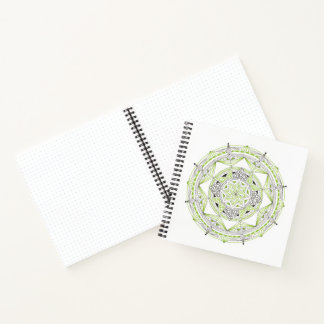 Spiral Notebook w/ Green Mandala Design Notizblock