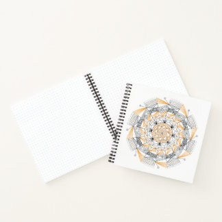 Spiral Notebook w/ Orange Mandala Design Notizblock