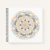 Spiral Notebook w/ Orange Mandala Design Notizblock (Vorderseite)