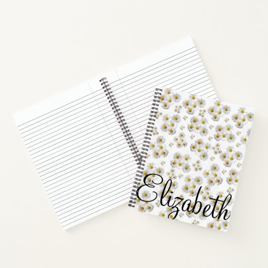 Spiral Notebook White Daisy Notizblock (Innenseite)