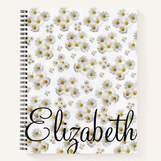 Spiral Notebook White Daisy Notizblock (Vorderseite)
