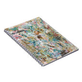Spiral notebook with mixed media floral artwork. notizblock (Rechte Seite)