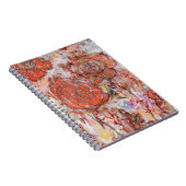 Spiral Notebook with mixed media orange flowers Notizblock (Rechte Seite)