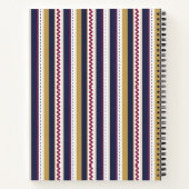 Spiral notebook with vertical stripes in navy blue notizblock (Rückseite)