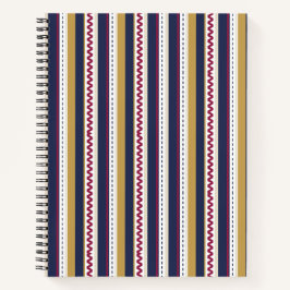 Spiral notebook with vertical stripes in navy blue notizblock