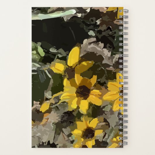 Spiral Notebook-Wüste Gelbe Blumen Notizblock (Rückseite)
