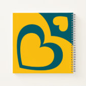 Spiral Notebook Yellow Blue Colourful heart design Notizblock (Rückseite)