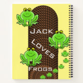 Spiral Notebook Yellow Green Frogs Rope Notizblock (Rückseite)