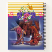 Spiral Notebook Yellow Stripe Line Tanzen Blumen Notizblock (Rückseite)