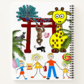Spiral Notebook Zoo Monkey Giraffe Notizblock (Rückseite)