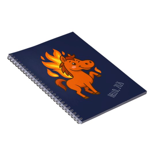 Spiral Notebooks with a red horse Notizblock (Rechte Seite)