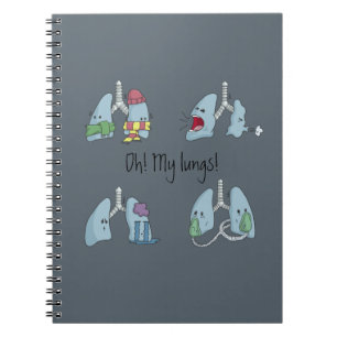 Spiral Notizbuch: Oh! My Lungs! Notizblock
