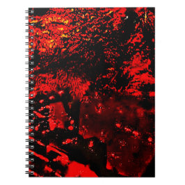 Spiral-Notizbuch rotes Texturell im Dunkeln Notizblock