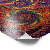 Spiral Octopus Psychedelic Rainbow Fraktal Art Fotodruck (Ecke)