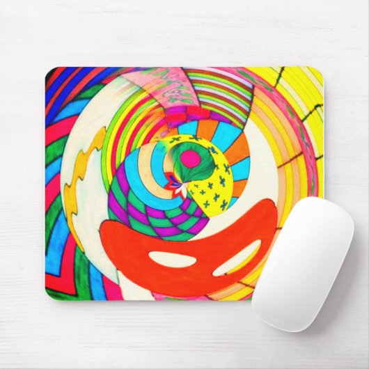 Spiral of Lines and Colors Mousepad (Mit Mouse)