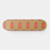 Spiral Orange Green Pattern Skateboard Deck (Horizontal)