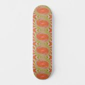 Spiral Orange Green Pattern Skateboard Deck (Vorderseite)