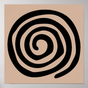 Spiral Petroglyph Stamm antike Volkskunst Poster