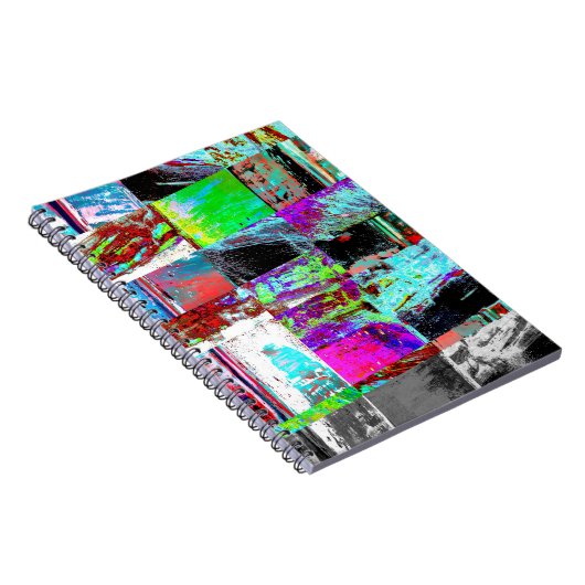Spiral Photo Notebook – Abstract Grid Notizblock (Rechte Seite)