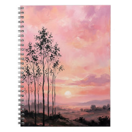 Spiral Photo Notebook – Pink Sunset Landscape  Notizblock