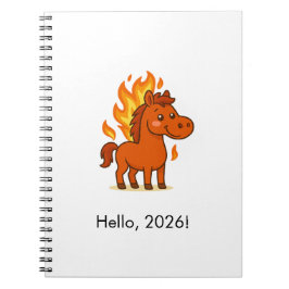 Spiral Photo Notebook with a red horse Notizblock