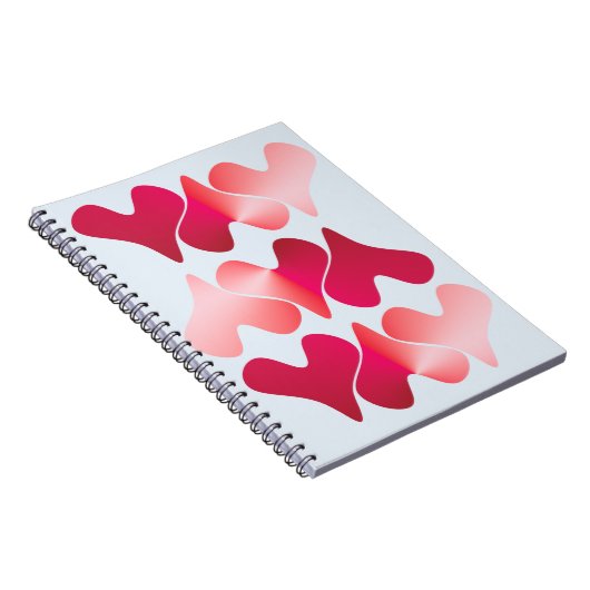 Spiral Photo Notebook with hearts and blue backgro Notizblock (Rechte Seite)